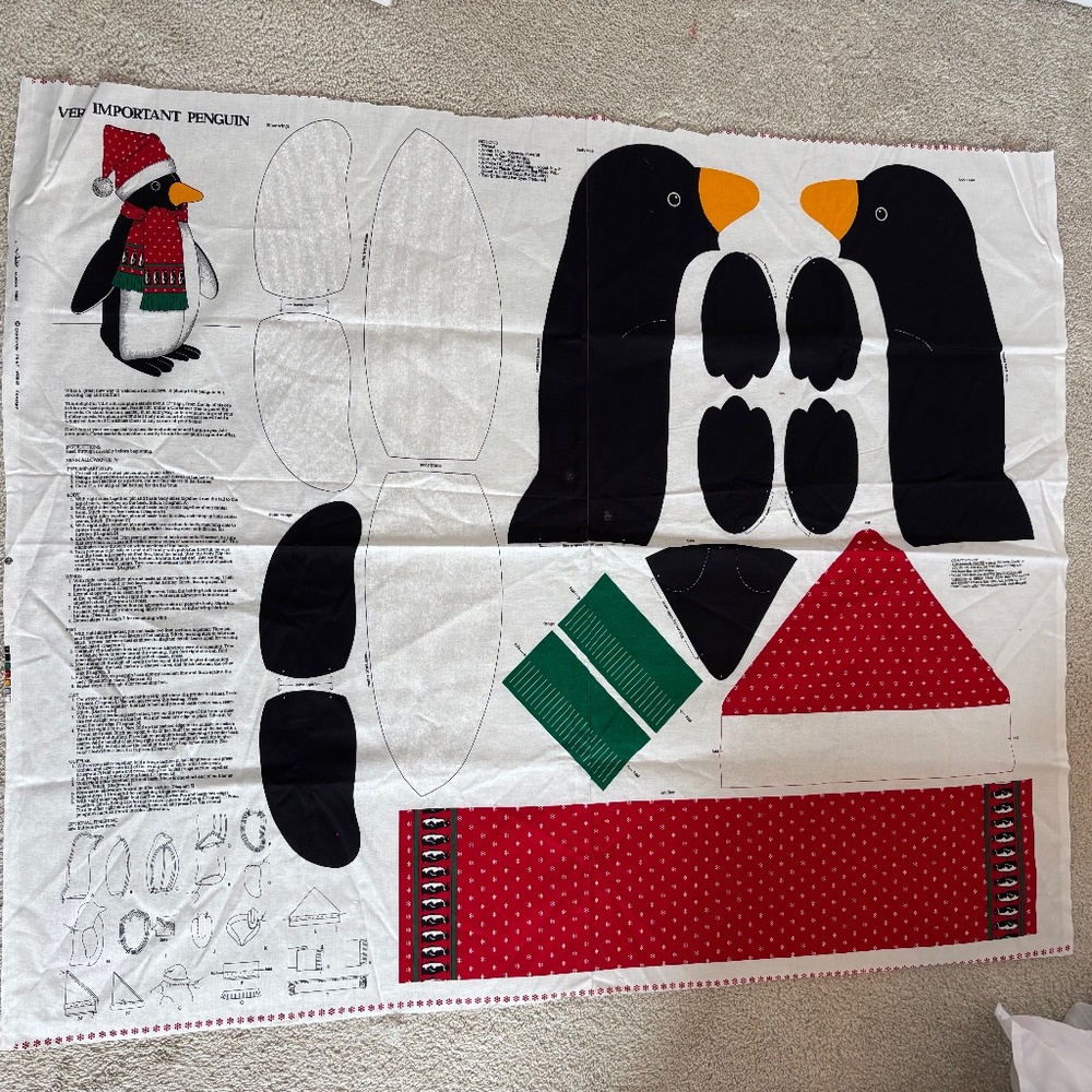 Soft sculpture penguin craft project piece